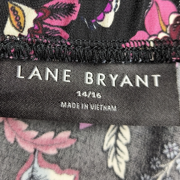 Lane Bryant Floral Ruffle Skirt Women's Size 14/16 Black Boho - Picture 8 of 10